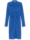 Patrizia Pepe Zip-up Midi Dress In Blue