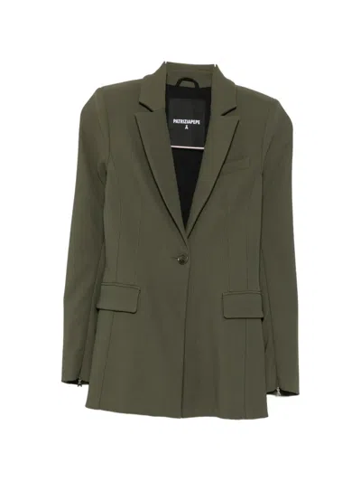 Patrizia Pepe Zip-cuff Blazer In Green