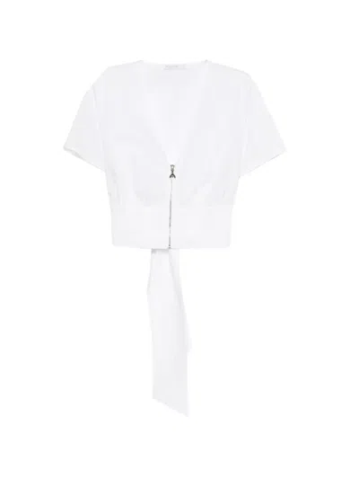 Patrizia Pepe Zip-fastening Cropped Top In White