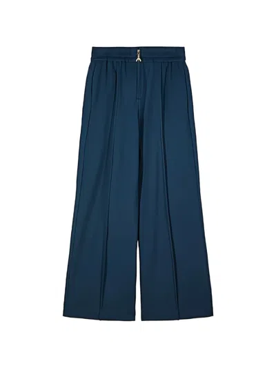 Patrizia Pepe Zip-fastening Wide-leg Trousers In Blue