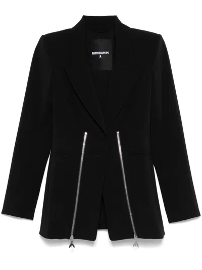 Patrizia Pepe Zipped Blazer In Black