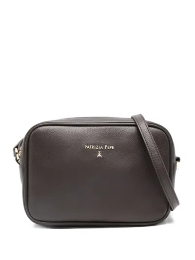 Patrizia Pepe Zipped Leather Cross Body Bag In Black