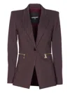 Patrizia Pepe Zipped Plaid Blazer In Multi