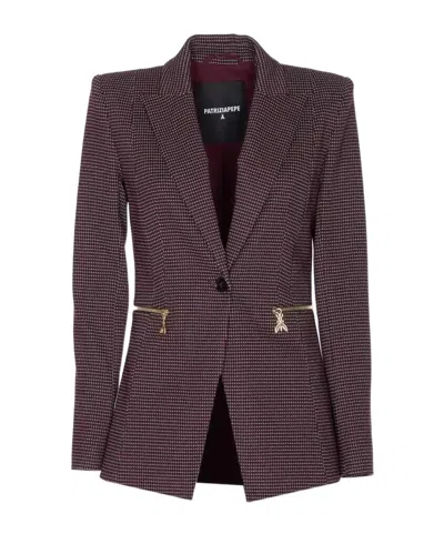 PATRIZIA PEPE ZIPPED PLAID BLAZER