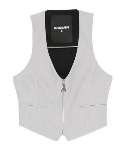 Patrizia Pepe Zipper Vest In White
