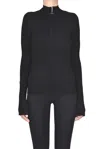 Patrizia Pepe Zippered Pullover In Black