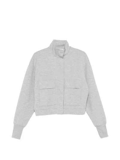 Patrizia Pepe Zippered Sweatshirt In Gray