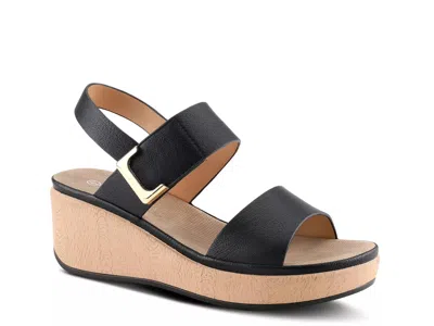 Patrizia Spelta Wedge Sandal In Black