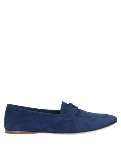 Patrizio Dolci Woman Loafers Midnight Blue Size 12 Leather