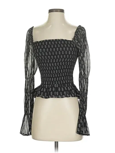 Pre-owned Patrons Of Peace 3/4 Sleeve Blouse In Black