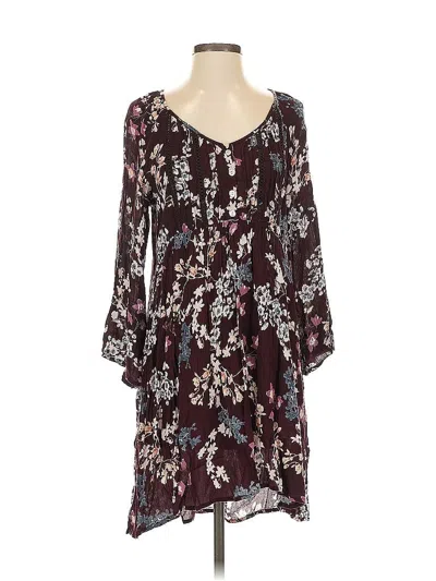 Pre-owned Patrons Of Peace Casual Dress In Burgundy