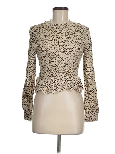 Pre-owned Patrons Of Peace Long Sleeve Blouse In Gold