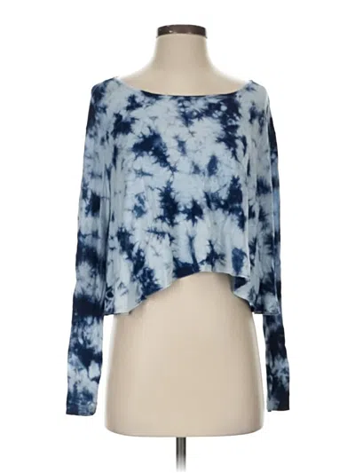 Pre-owned Patrons Of Peace Long Sleeve Top Blue Boatneck Tops