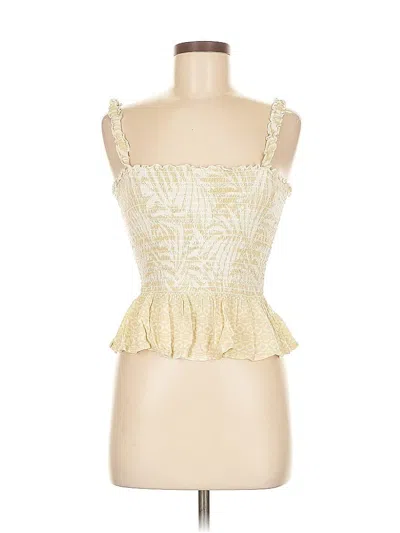 Pre-owned Patrons Of Peace Tank Top Yellow Strapless Neckline Tops