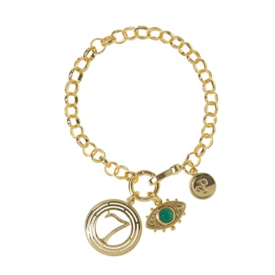 Patroula Jewellery Women's Gold / Green Gold Belcher Free Spirit Bracelet In Burgundy