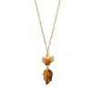 Pat’s Jewelry Women's Gold / Brown Palm House Necklace In Gold