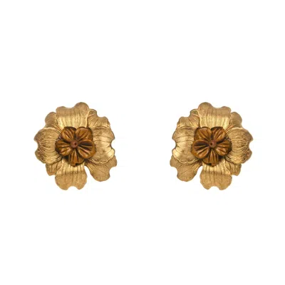 Pat’s Jewelry Women's Gold / Brown Small Pomegrate Earrings