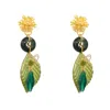 Pat’s Jewelry Women's Gold / Green Venus Earrings In Green