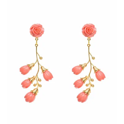 Pat’s Jewelry Women's Gold / Pink Pink Amalfi Earrings In Multi