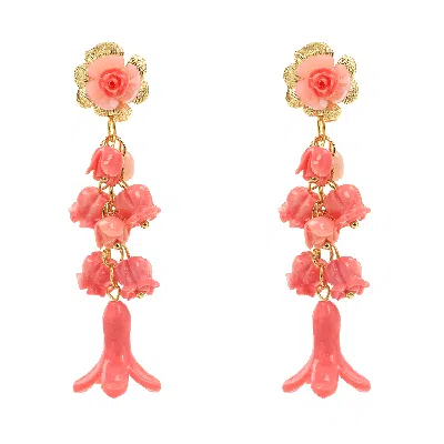 Pat’s Jewelry Women's Gold / Pink Santorini  Earrings In Multi