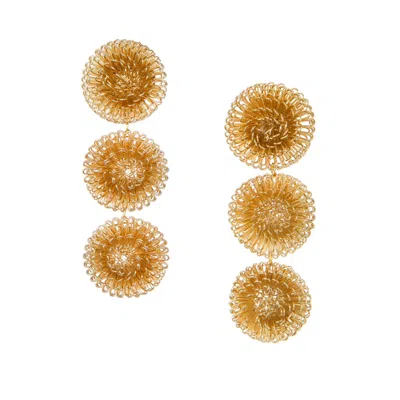 Pat’s Jewelry Women's Gold Pompom Earrings
