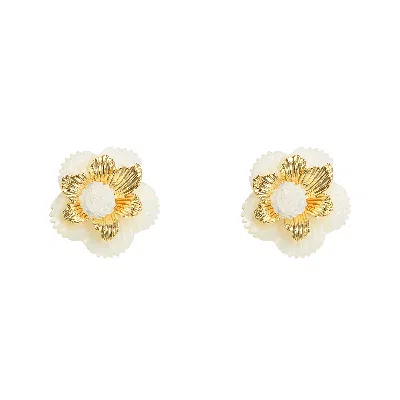 Pat’s Jewelry Women's Gold / White Valleta Earrings In Multi