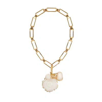 Pat’s Jewelry Women's Gold / White Valleta Necklace In Multi