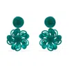Pat’s Jewelry Women's Green Pompom Flower Earrings In Green