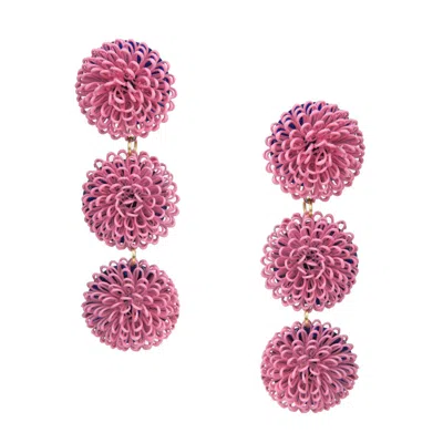 Pat’s Jewelry Women's Pink Pompom Earrings