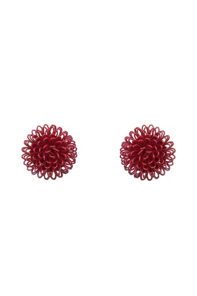 Pat’s Jewelry Women's Red Single Clip Pompom Earrings