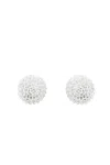 Pat’s Jewelry Women's White Single Pompom Clip Earrings In White