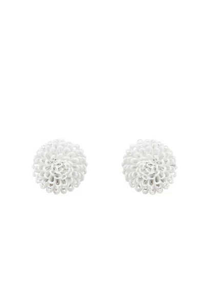 Pat’s Jewelry Women's White Single Pompom Clip Earrings