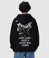 Patta Bark Boxy Hoodie In Black