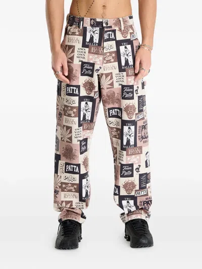 Patta Collage Trousers In Multi