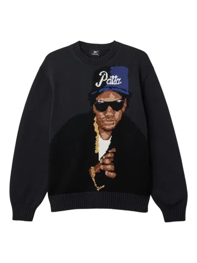 Patta Intarsia-knit Easy-e Sweater In Black