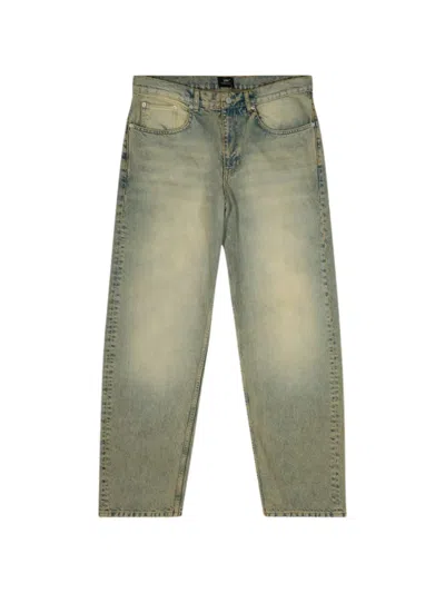 Patta Logo-appliqué Sand-washed Jeans In Blue