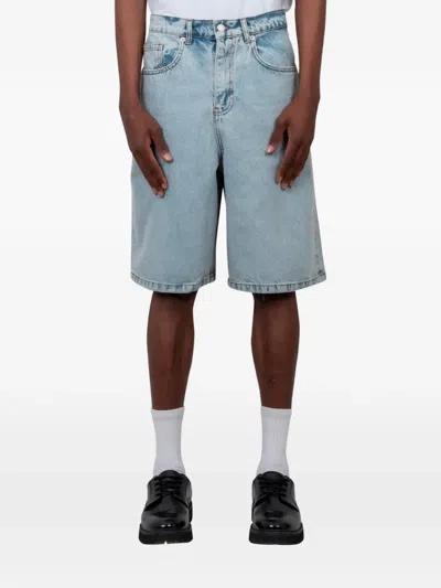Patta Logo-embroidered Shorts In Blue