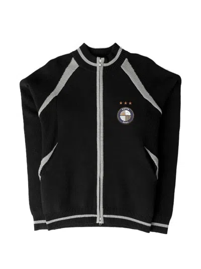 Patta Logo-jacquard Zip-up Cardigan In Black