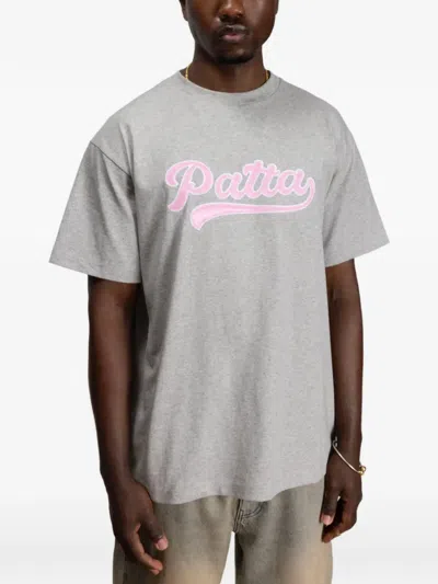 Patta Logo-lettering T-shirt In Gray