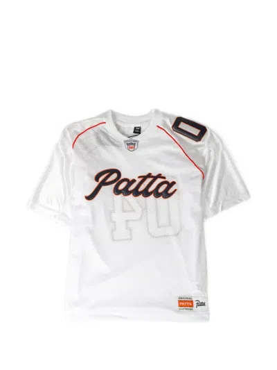 Patta Logo-patch Mesh T-shirt In White