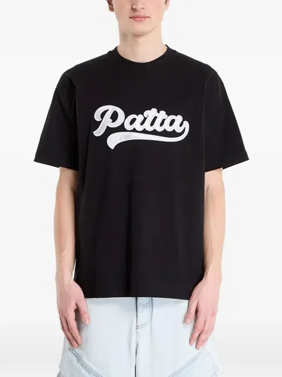 Patta Logo-patch T-shirt In Black
