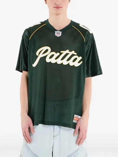 Patta Logo-print Mesh T-shirt In Green