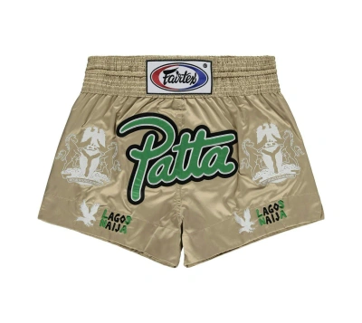 Pre-owned Patta Our Homecoming Fairtex Muai Thai Boxing Shorts In Gold