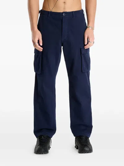Patta Straight Cargo Pants In Blue