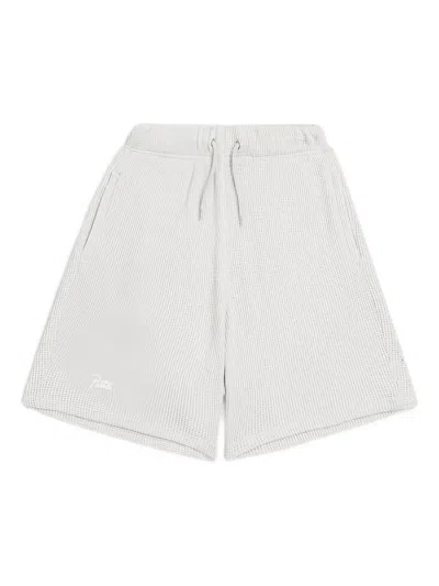 Patta Waffle-knit Logo Shorts In White