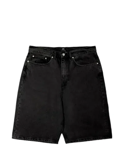 Patta Whiskers Logo-appliqué Denim Shorts In Black
