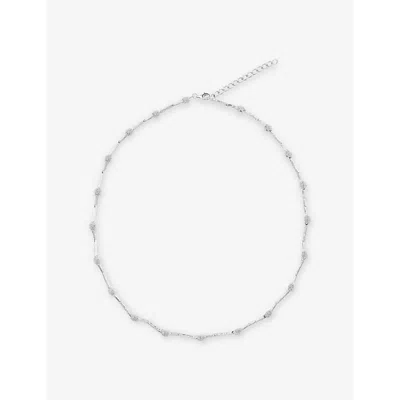 Pattaraphan Mens Akani Rhodium-plated 925 Sterling Silver And White Topaz Necklace
