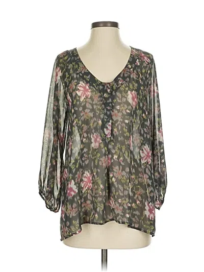 Pre-owned Patterson J. Kincaid 3/4 Sleeve Blouse In Black