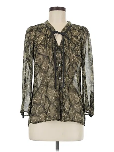 Pre-owned Patterson J. Kincaid 3/4 Sleeve Blouse In Gray