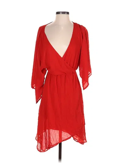 Pre-owned Patterson J. Kincaid Cocktail Dress In Red